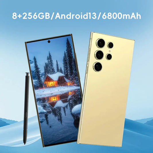 S25 Smartphone - Android Latest Version Dual SIM/Standby, 8GB RAM+256GB ROM, Octa-Core CPU, Bulid In Pen, 50MP+24MP Camera, 6800mAHh Battery, Face ID- Ideal Stylish Gift for Any Occasion, Travel Companion, Highperformance Phone, Modern Aesthetics, Sleek Dropshipman