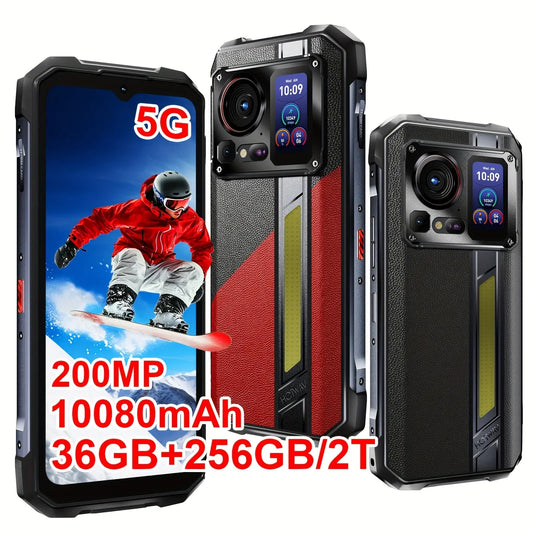 HOTWAV Hyper 7 Pro 5G Outdoor Mobile Phone, 36GB(16GB+20GB)+256GB, 6.6 " FHD+120Hz Display, 10800mAh Battery Rugged Smartphone33W Quick Charge, 32MP Front Camera +200MP Rear Main Camera+24MP Night Camera Support NFC/ GPS/ Face ID/ Fingerprint Dropshipman