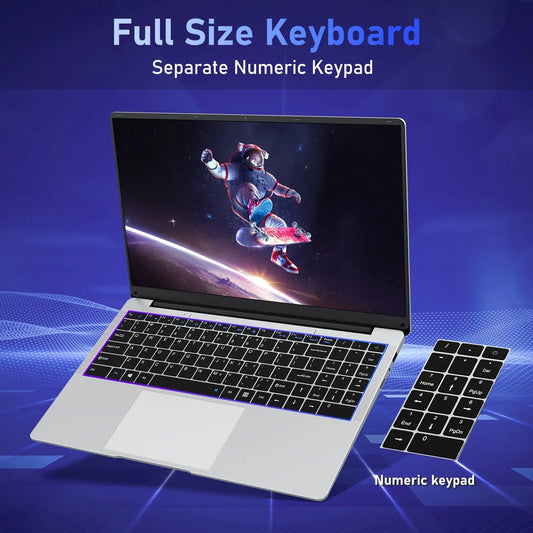 2025 NIAKUN 15.6 Inch Ultra-thin Lightweight Laptop Is On, Featuring A Celeron Processor, UHD Graphics Card with A Basic Frequency Of 200 MHz, Privacy Camera, 8GB LPDDR4 256GB SATA, And A Budget Laptop Suitable for Gaming, Office, Student, And Creative A Dropshipman