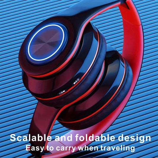 Classic Head-Mounted Colorful Flash All-Inclusive Ear B39 Wireless Headphones - Wireless, USB Charging, 3.5mm Jack, Condenser Microphone, Rechargeable Lithium Battery, Non-Waterproof, Ideal for Running, Black & Pink Design, Headphone Accessorie Dropshipman