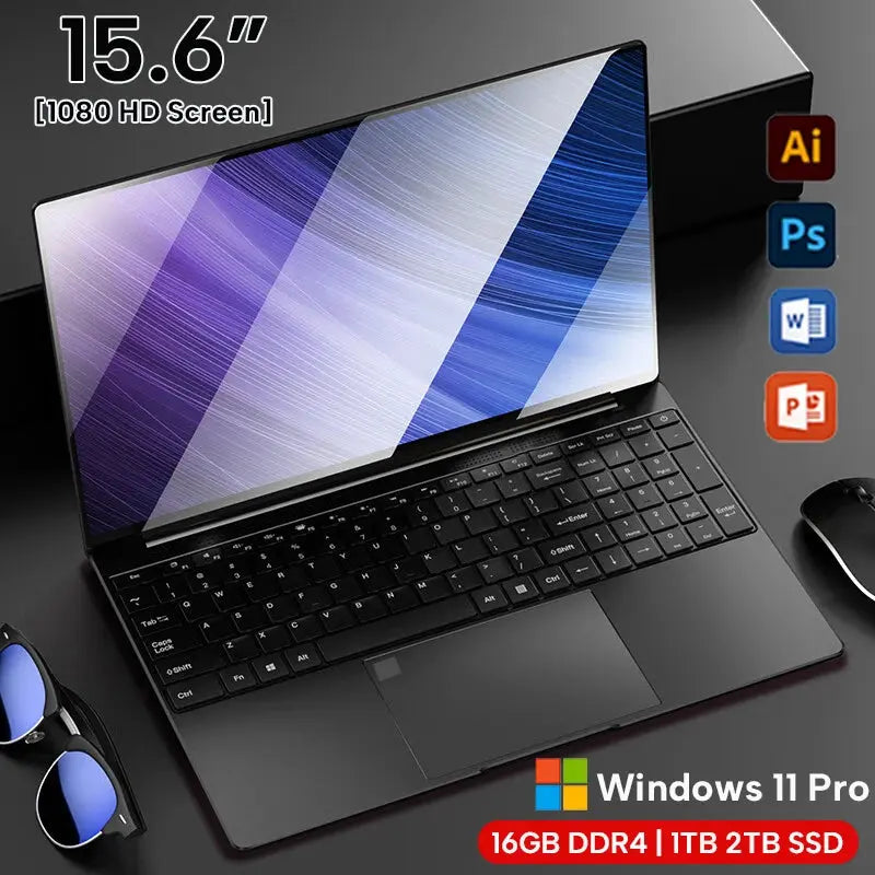 15.6 Inch Intel Core I7-6500U Windows 11 Laptop Computer 16GB RAM 1TB 2TB SSD Portable Notebook WiFi 5 Gaming laptops Dropshipman