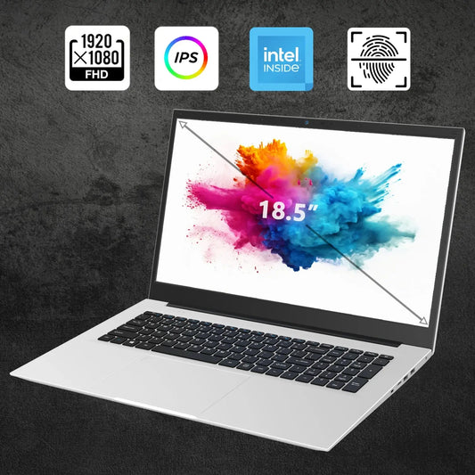 2025 New 18.5" Laptop 16GB RAM 512GB SSD Intel N150 Portable Notebook Lightweight Backlit Keyboard Fingerprint Windows 11 Dropshipman