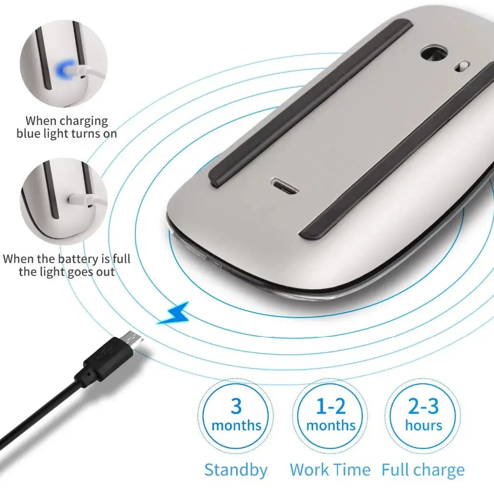 Bluetooth 5.0 Wireless Mouse - Rechargeable and Silent Dropshipman