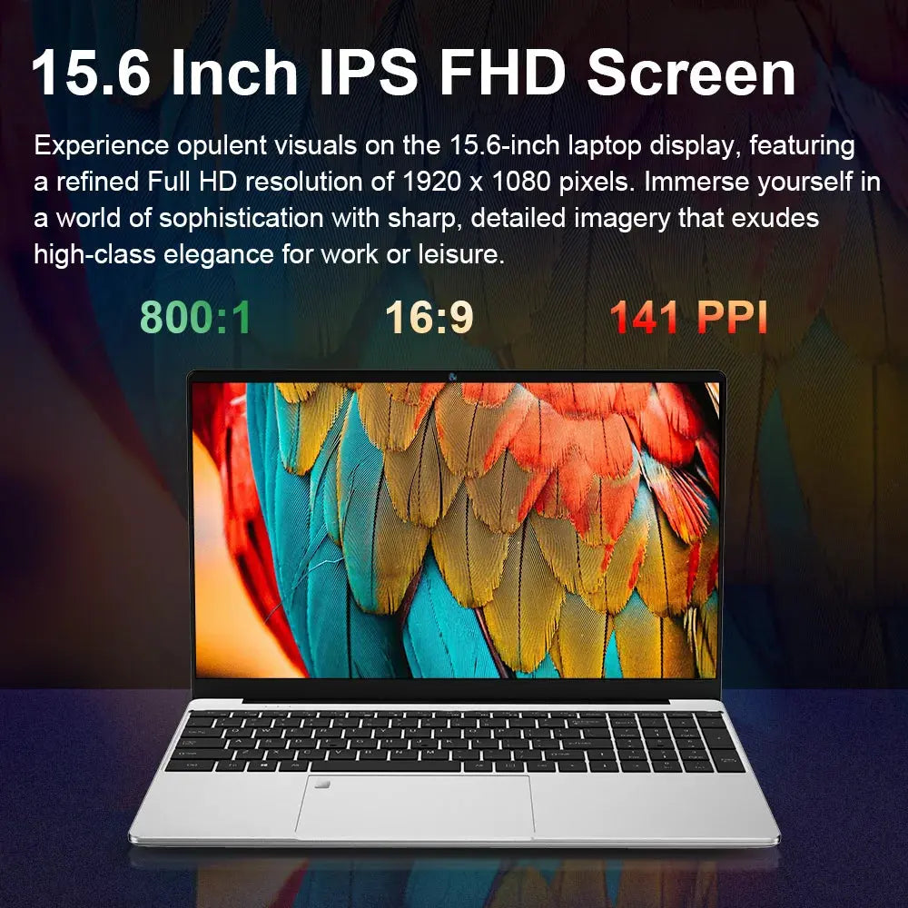 Ninkear Laptop N15 Air 15.6" FHD IPS 16GB DDR4 512GB SSD Intel N95 180° flip with Fingerprint Unlock Backlit Keyboard Windows 11 Dropshipman
