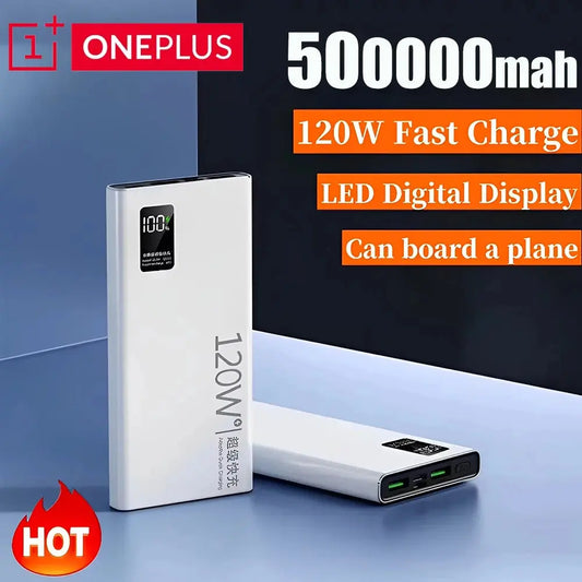 Oneplus 120W Power Bank 50000mah High Capacity Fast Charging Powerbank Portable Battery Charger For Iphone Samsung Huawei Xiaomi Dropshipman