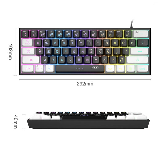 MageGee TS91 60% Compact Wired Keyboard 61 Keys RGB Backlight Small Portable Office Computer Membrane Keyboard For Windows PC Dropshipman
