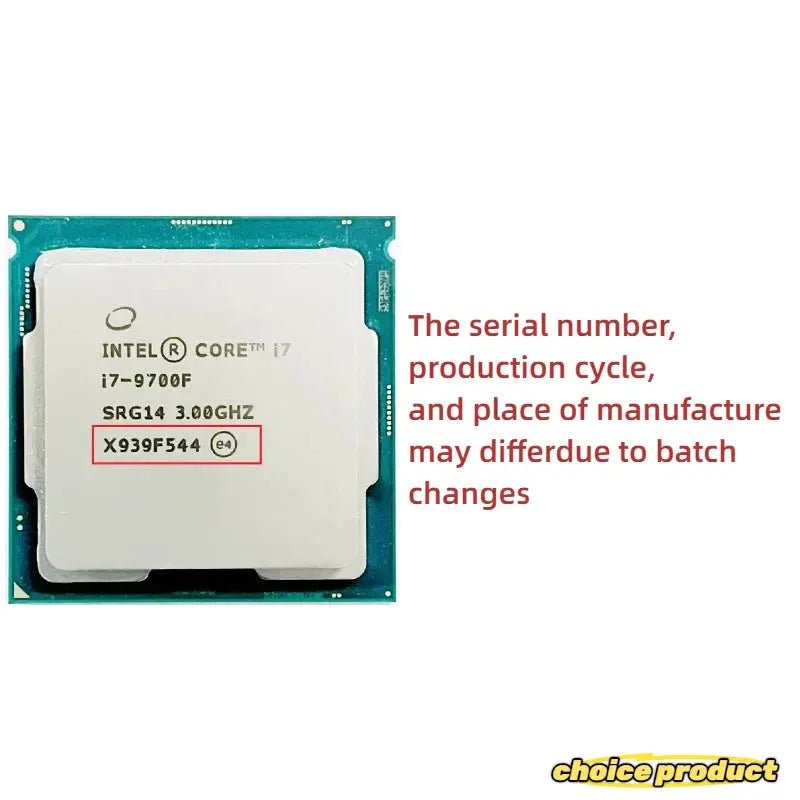 Intel Core i7 9700F CPU 3.0GHz PC Desktop LGA 1151 Eight-Core Eight-Thread Processor Dropshipman