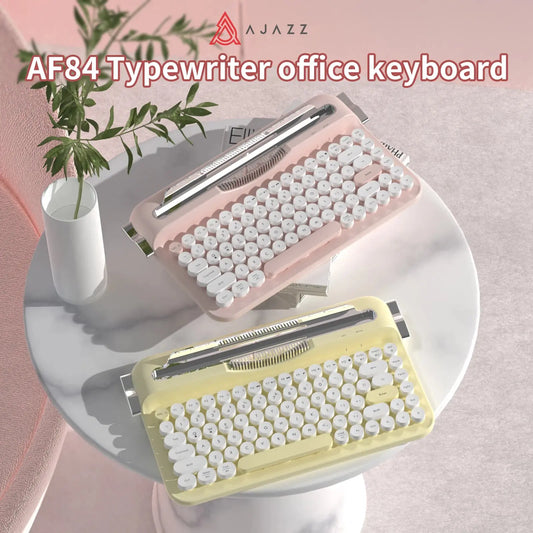 AJAZZ AF84 Multl-Device Keyboard Dual Mode 2.4G/Bluetooth5.0 With Card Slot Bracket Position Typewriter Office Membrane Keyboard Dropshipman