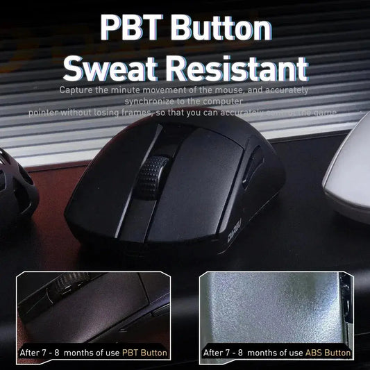 DAREU 4KHz Tri-mode 2.4G Wireless Wired PBT Mouse PAW3395 26000 DPI RGB 6 Programmable Buttons Rechargeable for PC Laptop Gamer Dropshipman