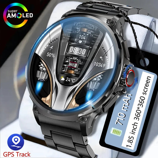 2024 New For Xiaomi IOS Men GPS Track Smart Watch 1.85 Inch Ultra HD AMOLED Screen 710 Mah Battery Bluetooth Call Smartwatch Dropshipman