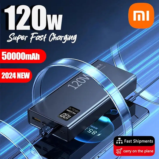 XIAOMI 120W Power Bank 50000mAh High Capacity Fast Charging Powerbank Portable Battery Charger For iPhone Samsung Huawei Hot Dropshipman