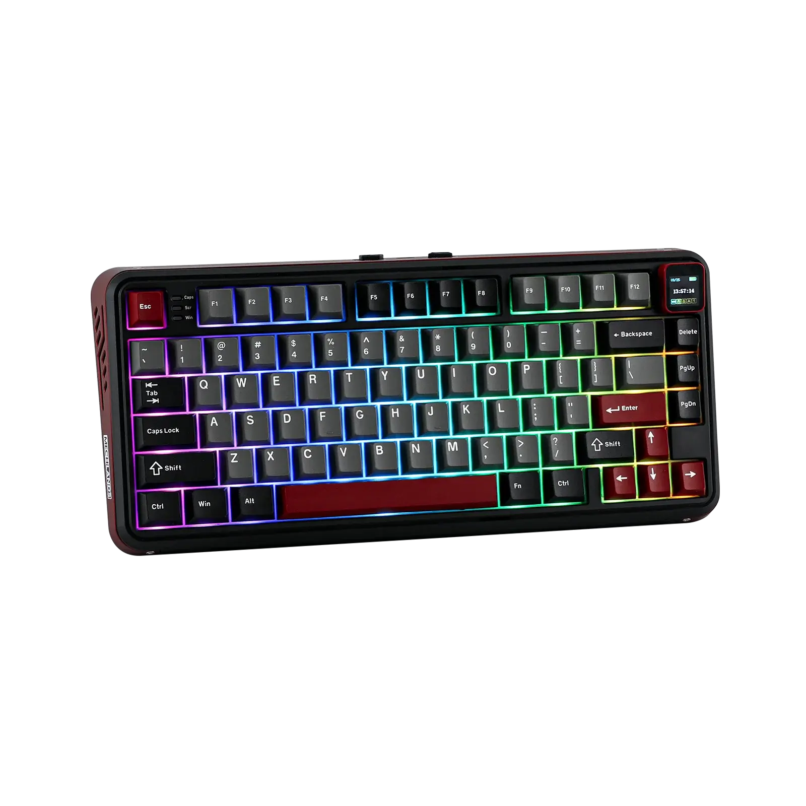 (No Knob) MechLands Vibe 75 V2 75% Gasket-mounted Hot-Swap Wired/Bluetooth/2.4GHz Wireless Mechanical Keyboard with TFT Screen Dropshipman
