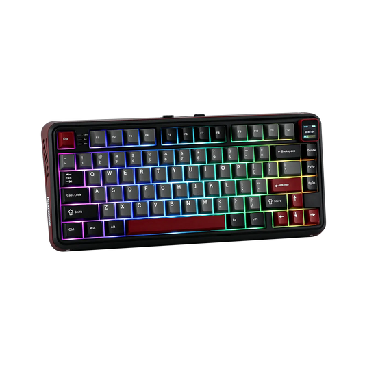 (No Knob) MechLands Vibe 75 V2 75% Gasket-mounted Hot-Swap Wired/Bluetooth/2.4GHz Wireless Mechanical Keyboard with TFT Screen Dropshipman