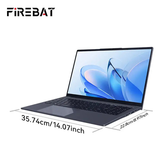 Firebat Laptop AT15 15.6 Inch Intel N150 DDR4 16GB RAM 512GB 1TB SSD 1920*1080 Windows 11 Notebook Backlit Integrated Numpad Dropshipman
