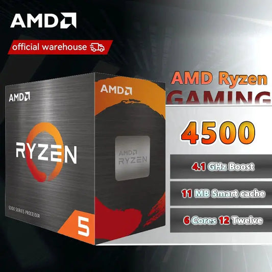AMD New Ryzen 5 4500 R5 4500 3.6 GHz 6-Core 12-Thread CPU 7NM L3=8M 100-000000644 Socket AM4 New Box with fan Dropshipman