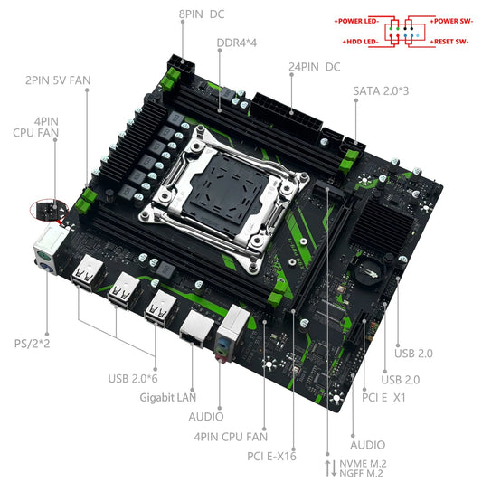 MACHINIST X99 PR9-H Motherboard Set Kit With LGA2011-3 Xeon E5 2650 V4 CPU DDR4 16GB (1*16GB) 2133MHZ RAM Memory NVME M.2 SATA Dropshipman