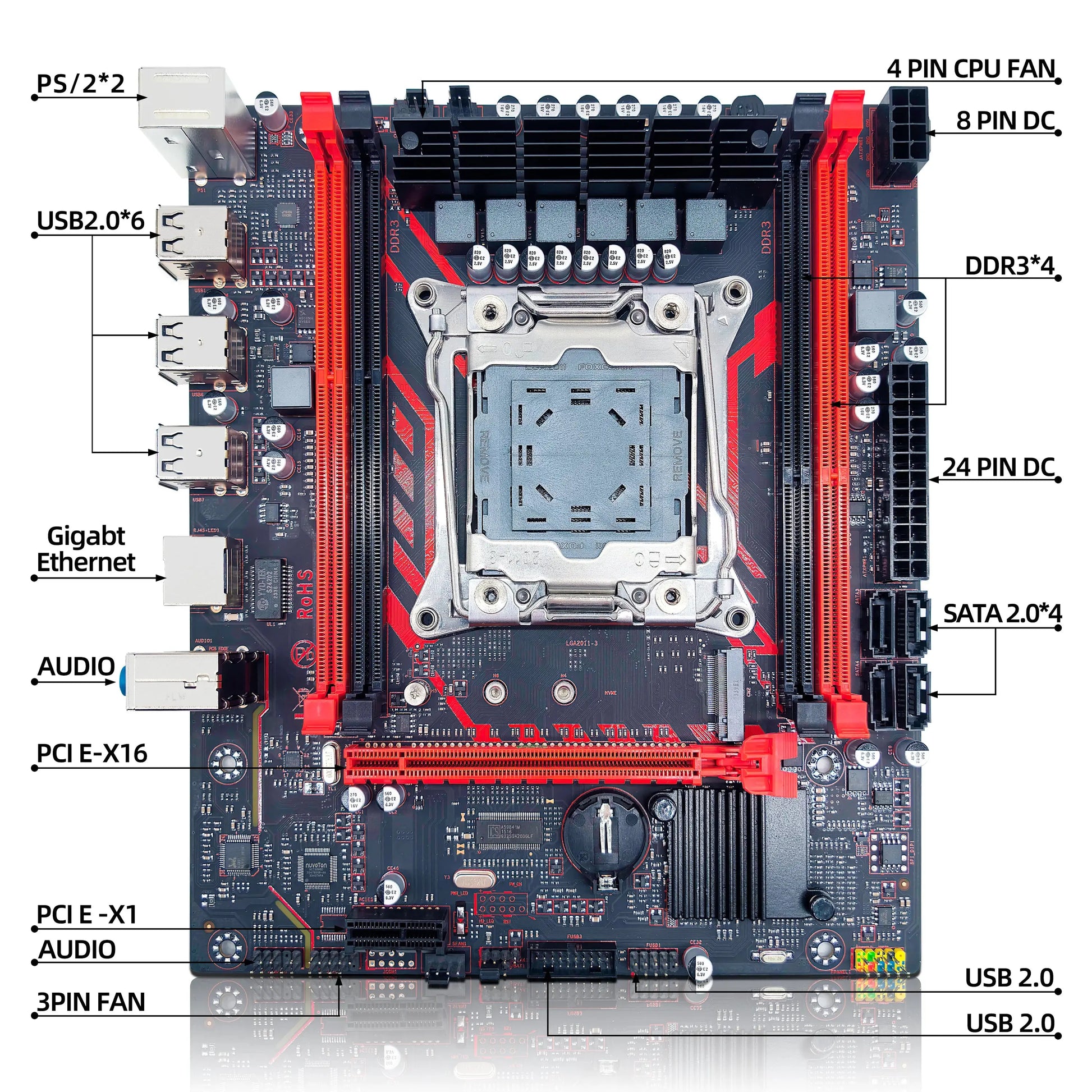 X99-8D3 ZSUS Motherboard Set Kit With Intel LGA2011-3 Xeon E5 2673 V3 CPU DDR3 1*16GB 1600MHZ ECC RAM Memory NVME M.2 SATA Dropshipman