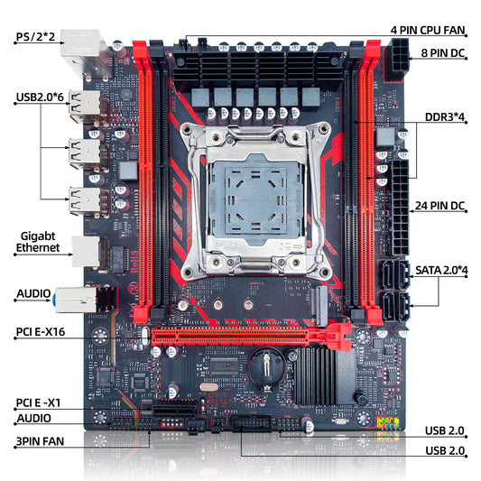 X99-8D3 ZSUS Motherboard Set Kit With Intel LGA2011-3 Xeon E5 2673 V3 CPU DDR3 1*16GB 1600MHZ ECC RAM Memory NVME M.2 SATA Dropshipman