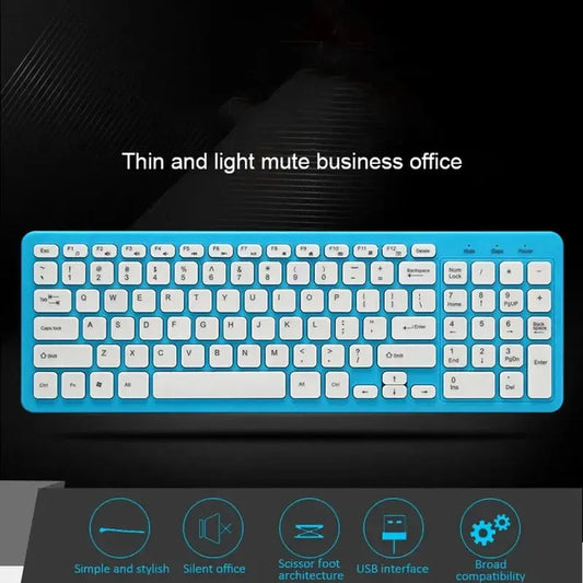 2.4G  Wireless Keyboard With Numeric Keypad Silent Slim Gaming Keyboard with Mat For Windows Computer Desktop PC Notebook TV Dropshipman