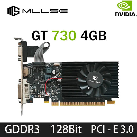 MLLSE GT 730 4GB GT 740 4GB Graphics Card GDDR3 128Bit DVI VGA PCI-E 3.0 Geforce GPU Gt 730 Gaming Video Card Placa De Video Dropshipman