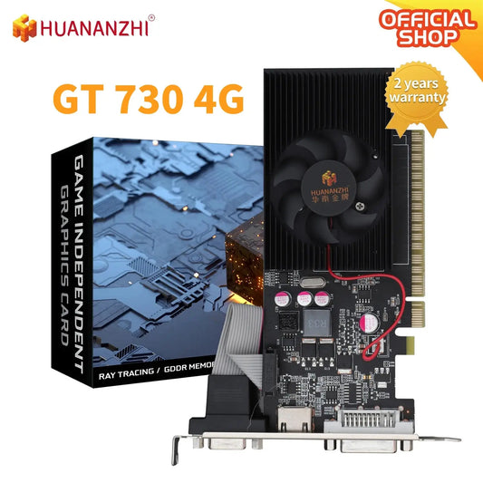 HUANANZHI GT 730 4G Graphics Cards 128Bit GDDR3 HDMI-Compatible VGA DVI GPU Video Card Dropshipman