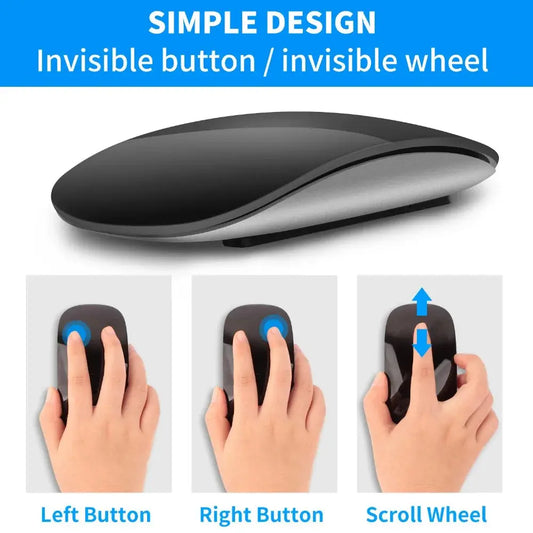 Bluetooth 5.0 wireless mouse wirelesss Rechargeable Silent Multi Arc Touch Mice Ultra-thin Magic Mouse For Laptop Ipad Mac PC Dropshipman