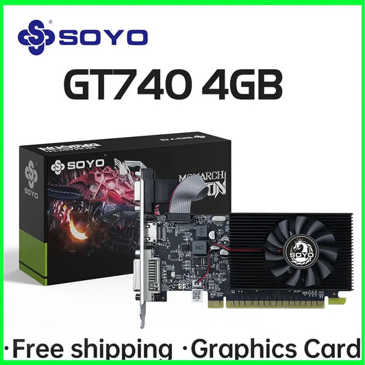 SOYO Half-height Graphics Cards NVIDIA GT740 4G GDDR3 128bit Video Card For Desktop Gaming Computer Components GPU GT 740 Dropshipman