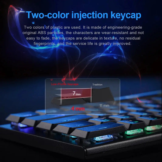 REDRAGON Horus K618 RGB support Bluetooth 5.0 wireless USB 2.4G 3 mode Mechanical Gaming Keyboard 104 Keys for Compute PC Laptop Dropshipman