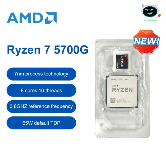 New AMD Ryzen 7 5700G R7 5700G CPU placa de video Desktop Integrated Chips GPU Game Office CPU Socket AM4 Processor процессор Dropshipman