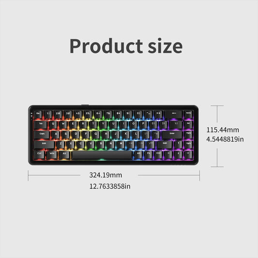 AJAZZ AK680 MAX Wireless Keyboard Mechanical Keyboard Magnetic Rice Shaft Hifi Edition 8+8k Triple Mode Connection RGB Lights DI Dropshipman
