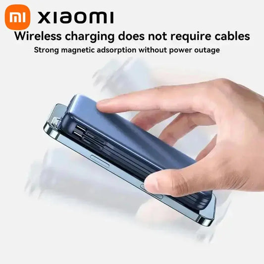 Xiaomi 50000mAh Portable Wireless Charging Power Bank Magnetic Charging Built-in Wire Mobile Phone Battery For Iphone Samsung Dropshipman