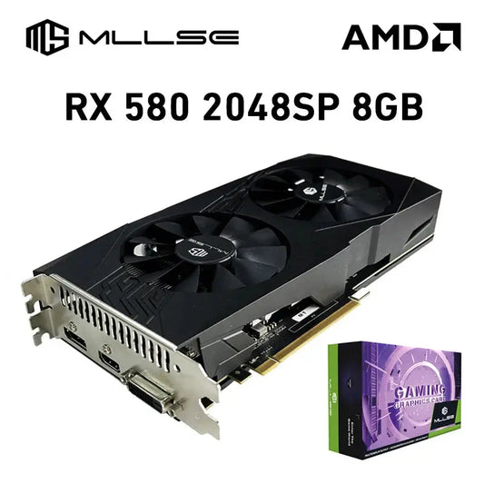 MLLSE Placa De Video AMD Radeon RX580 8GB GDDR5 Graphics Card 256-bit PCI Express 3.0 ×16 HD GPU Gaming Видеокарта DirectX 12 Dropshipman