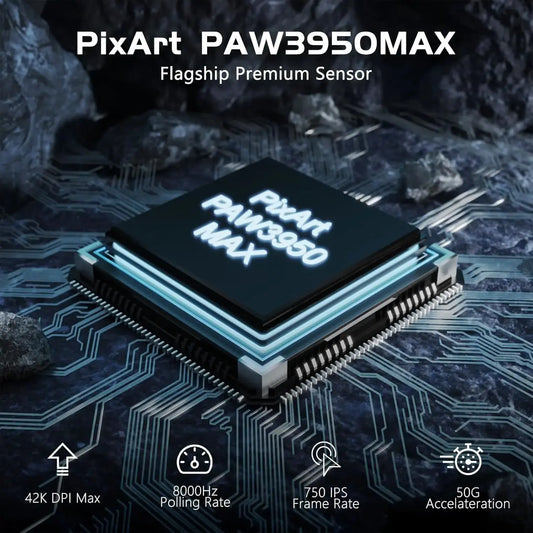 Attack Shark R6 Lightweight Wireless Gaming Mouse, PAW 3950Max Sensor Computer Mouse with Nordic 52480, 8KHz Polling Dropshipman