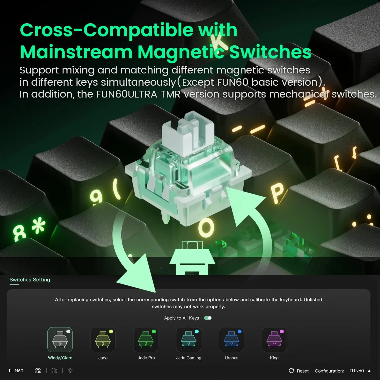 Akko MonsGeek FUN60 Mechanical Keyboard Magnetic Switch 60% Gaming Keyboards Rapid Trigger 0.01mm 8K ARGB HE/TMR Custom Keyboard Dropshipman