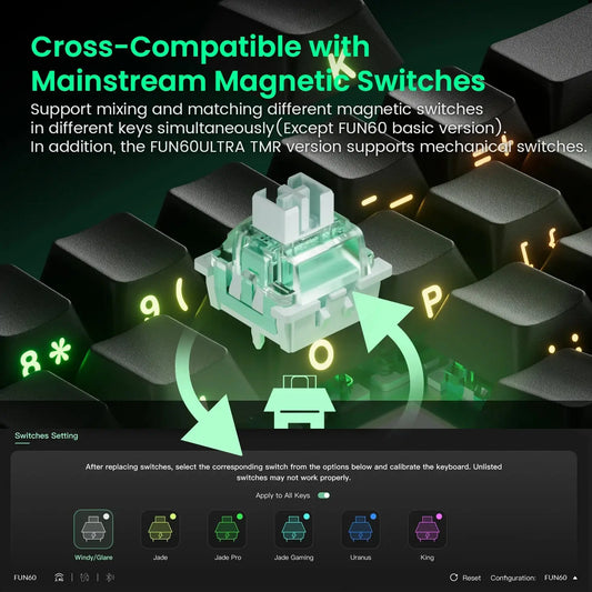 Akko MonsGeek FUN60 Mechanical Keyboard Magnetic Switch 60% Gaming Keyboards Rapid Trigger 0.01mm 8K ARGB HE/TMR Custom Keyboard Dropshipman