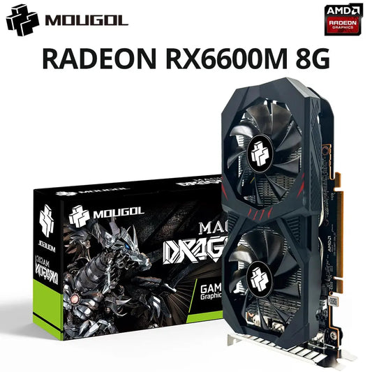 MOUGOL AMD Radeon RX6600M 8GB Graphics Card GDDR6 Video Memory 7NM PCIE4.0 128bit DP Gaming GPU Card for Desktop Computers Dropshipman