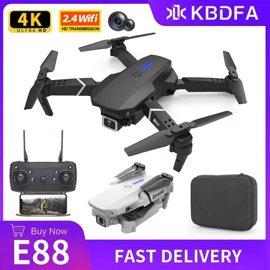 KDBFA 2024 New E88 Pro WIFI FPV Drone Wide Angle HD 4K 1080P Camera Height Hold RC Foldable Quadcopter Dron Helicopter Toys Gift Dropshipman
