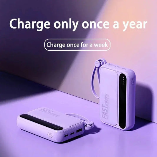 Xiaomi 50000mAh Built in Cables Power Bank 4 In1 Large Capacity Intelligent Digital Display Light Portable Battery For Samsung Dropshipman