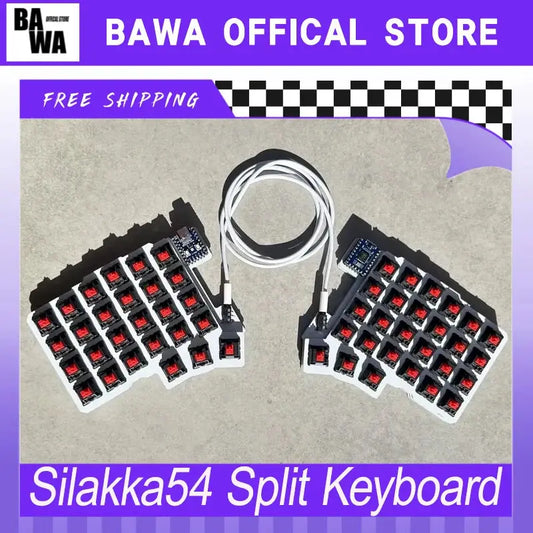 Silakka54 Split Keyboard Wired Hot Swap Support QMK/VIAL Keyboard Ergonomics RP2040zero Customized PC Gamer Accessories Dropshipman