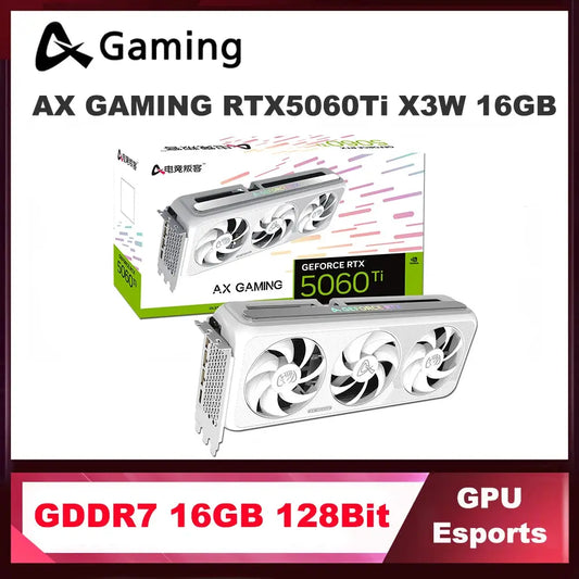 AX GAMING RTX 5060TI X3W 16GB Graphic Card X2W X3W 8GB 16GB GDDR7 128Bit rtx 5060 ti 8Pin 28Gbps 5060ti GPU Video Cards Dropshipman