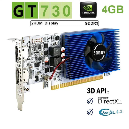 SONGREY GT730 RX550 GT1030 GTX1050 1050Ti 4GB Low Profile Graphics Card Dropshipman