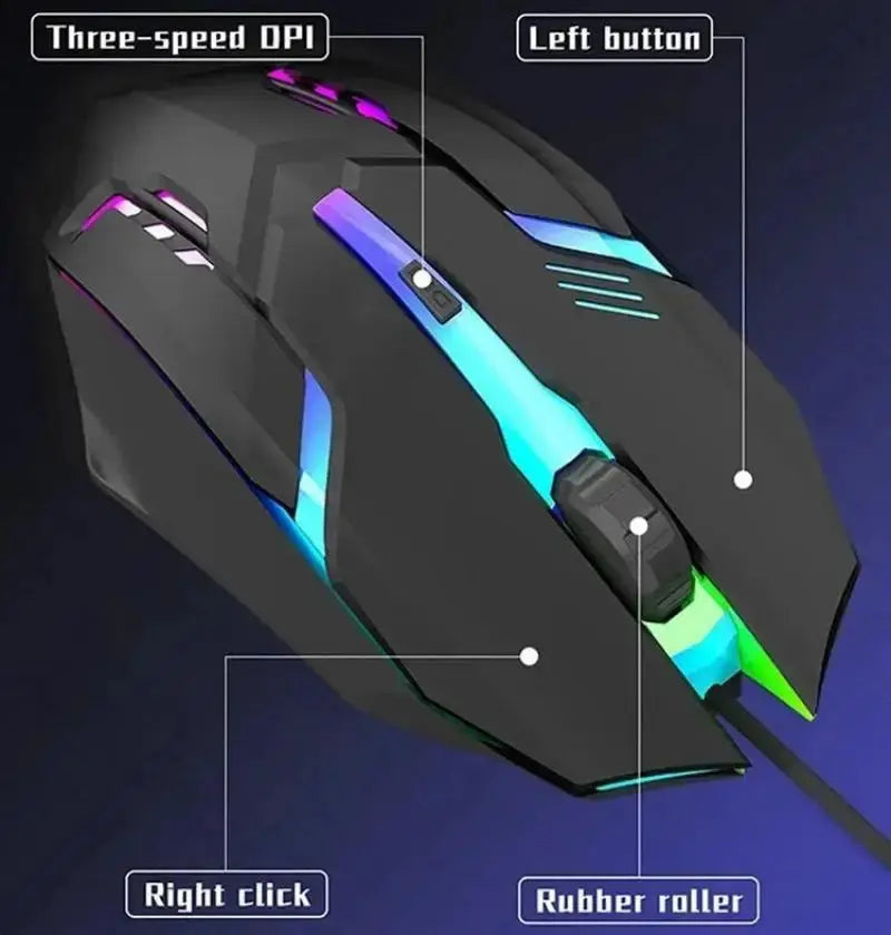 20251 PC ITLY M01 Sports LED Luminous Backlit USB Wired Gaming Mouse for Desktop PC Laptop Office Computer Gaming Mouse Dropshipman