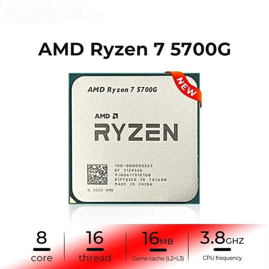 AMD RYZEN 7 5700G CPU 100% Brand New 5700G Processor Desktop PC Gamer 4.6GHz 8-Core 16-Thread Vega 8 Graphics Card Dropshipman