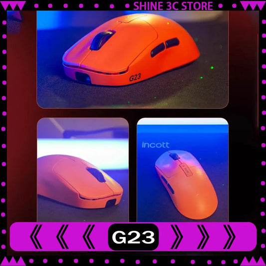 Incott Ghero Pro Gaming Mouse G24/G23 Wireless Mouse 3 mode 2.4G Bluetooth Lightweight PAW3395 Mice customize G24 pro Mouse Gift Dropshipman