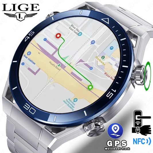 For IOS Android NFC Smart Watch Men GPS Tracker AMOLED 454*454 HD Screen Heart Rate ECG+PPG Bluetooth Call Smartwatches 2024 New Dropshipman