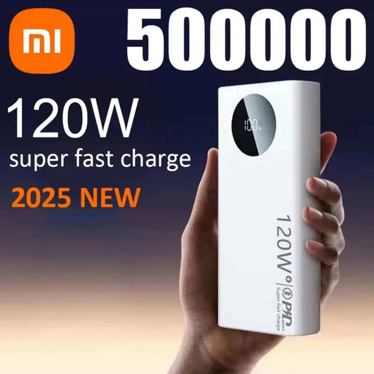 Xiaomi 120W 50000mAh High Capacity Power Bank Fast Charging Powerbank Portable Battery Charger For iPhone Samsung Huawei 2025New Dropshipman