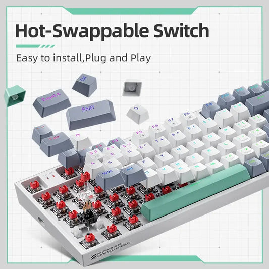 Machenike K500 Mechanical Keyboard Gaming Keyboard Wired Keyboard Hot Swappable 94 Keys RGB Light Mac Windows Dropshipman