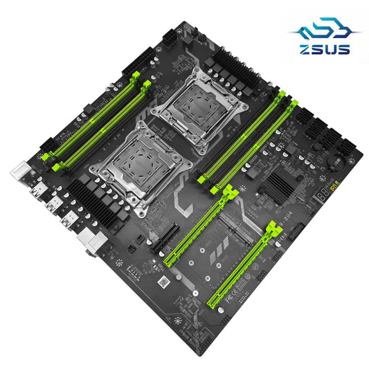 ZSUS X99 Dual CPU Motherboard Kit Xeon E5 2680 V4 with DDR4 32GB (2*16GB) LGA2011-3 M.2 NVME for Desktop Gaming Computer Dropshipman
