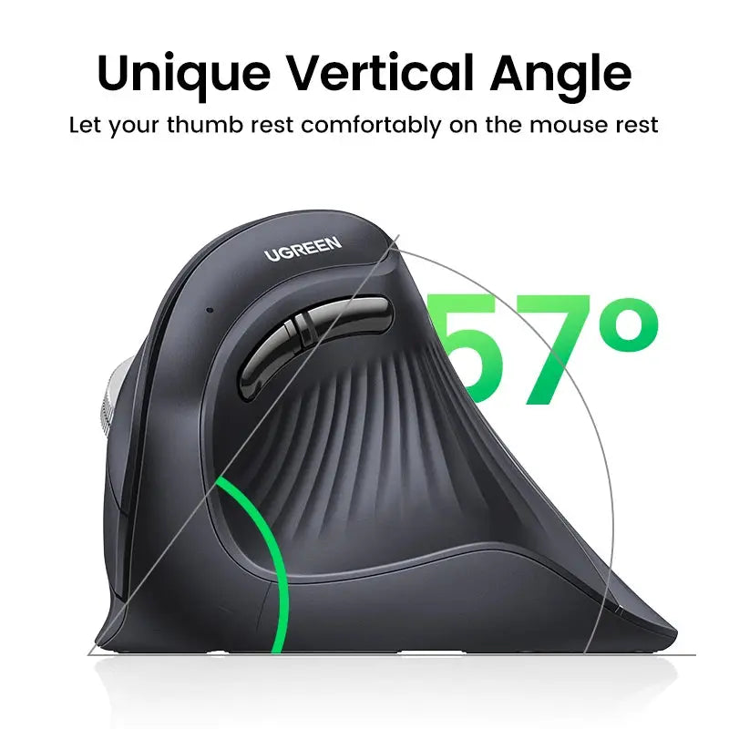 UGREEN Vertical Mouse Wireless Bluetooth5.0 2.4G Ergonomic 4000DPI 6 Mute Buttons for MacBook Tablet Laptops Computer PC Mice Dropshipman