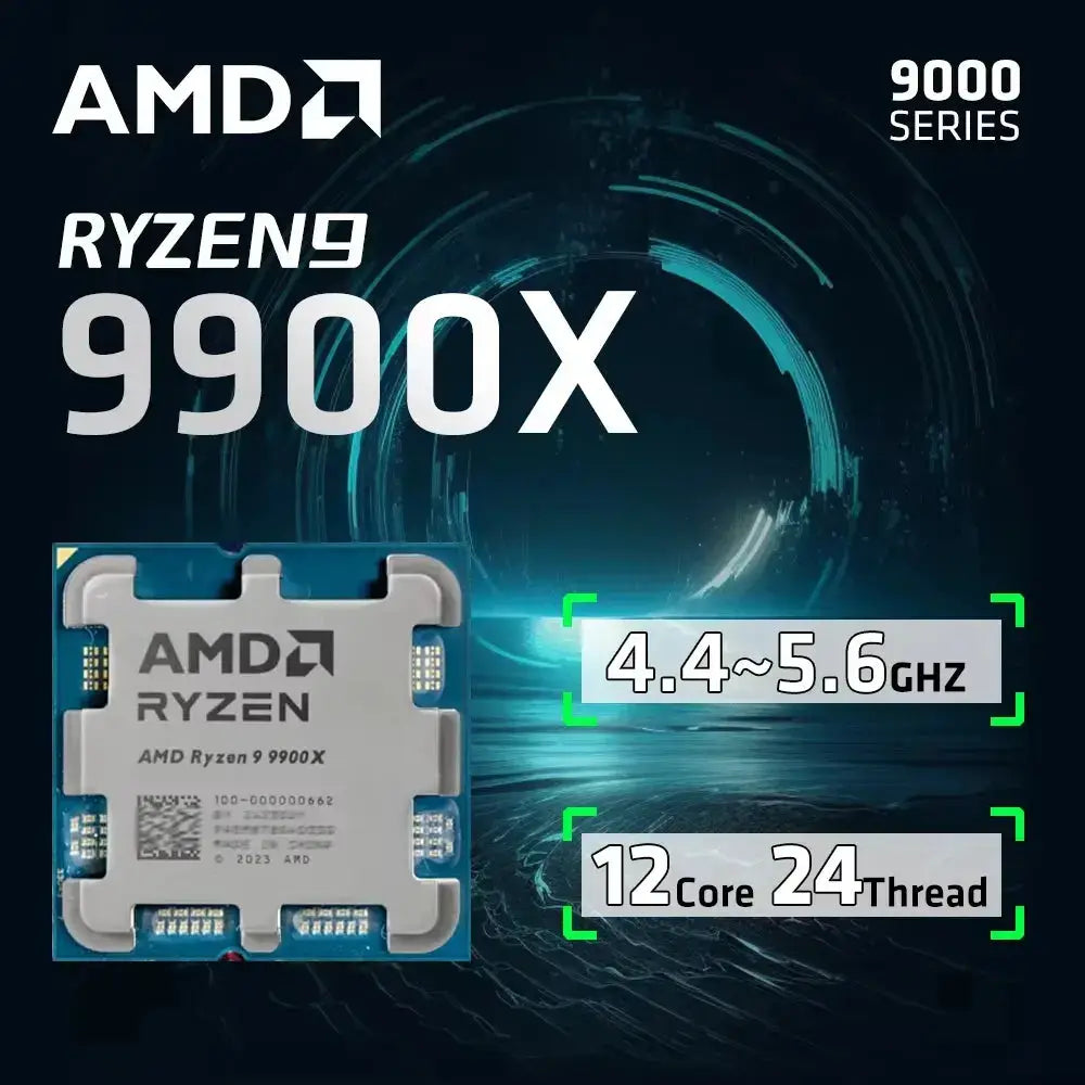 AMD Ryzen 9900X Processor 4.4GHz 12 Core 24 Thread Zen 5 192GB DDR5 5600MHz 140MB Game Cache 4NM TDP 120W Socket AM5 Gaming CPU Dropshipman